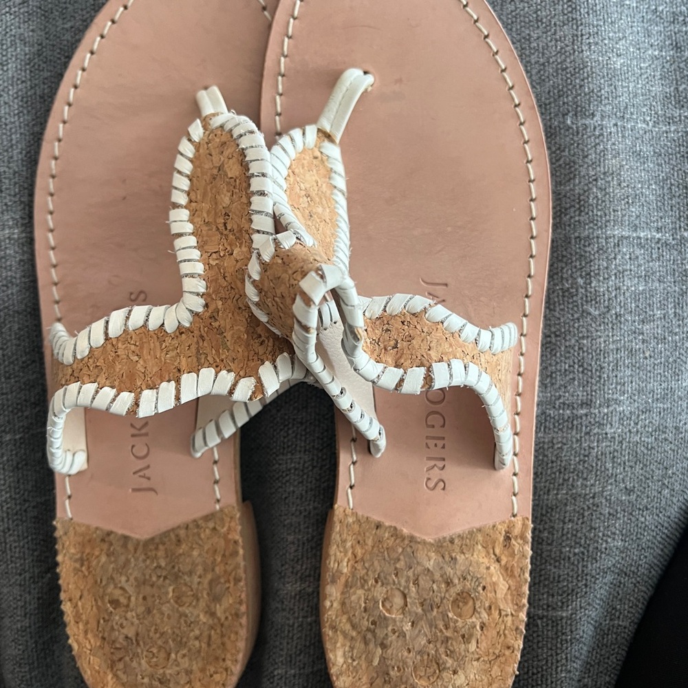 Jack Rogers Women's Tan and White Sandals